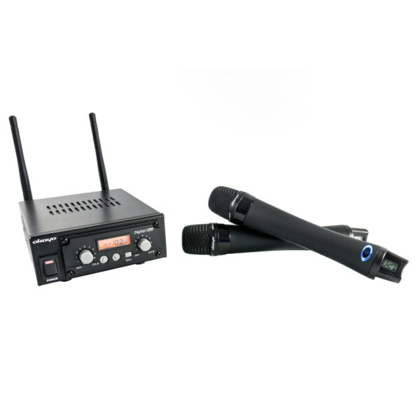 Set di 2 microfoni wireless Okayo DL-8H + ricevitore multifrequenza Okayo SRX-800