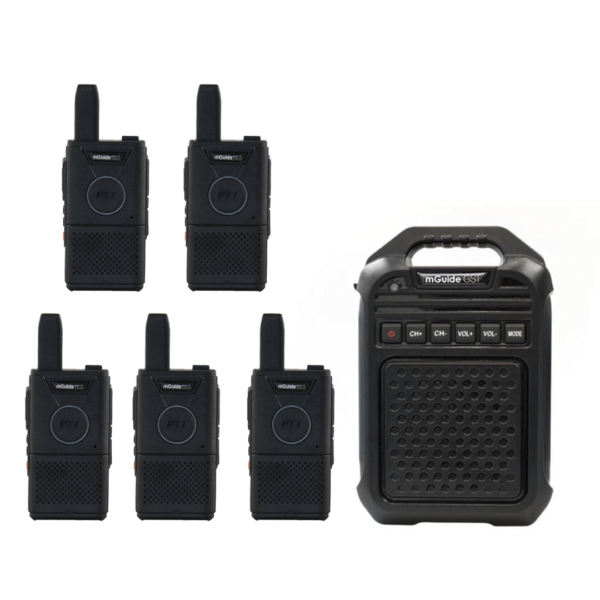 mGuide GST S5: Conjunto inalámbrico de comunicación en gastronomía para el área de emplatado y recogida de platos/cocina y 5 camareros.