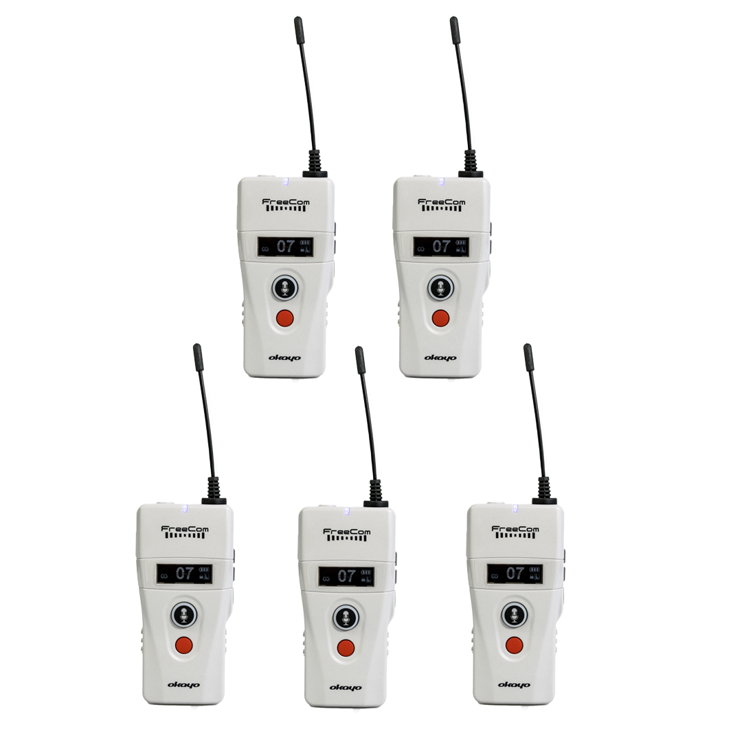 Kit de 5 interphones pour équipes de tournage et de production - FreeCom-5AV