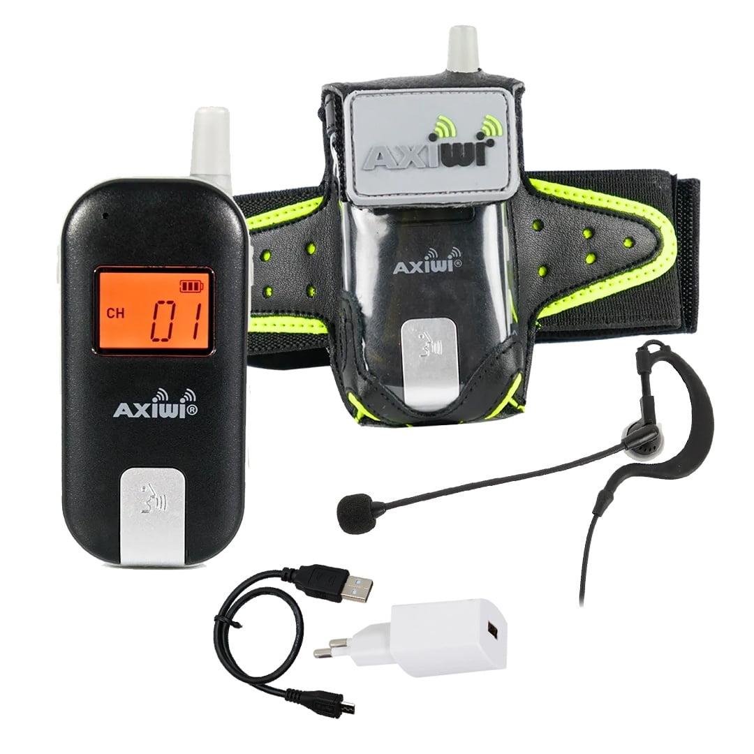 Axiwi AT-350 1 pc. avec accessoires – intercom numérique sans fil full-duplex pour le bureau, l'usine, le sport