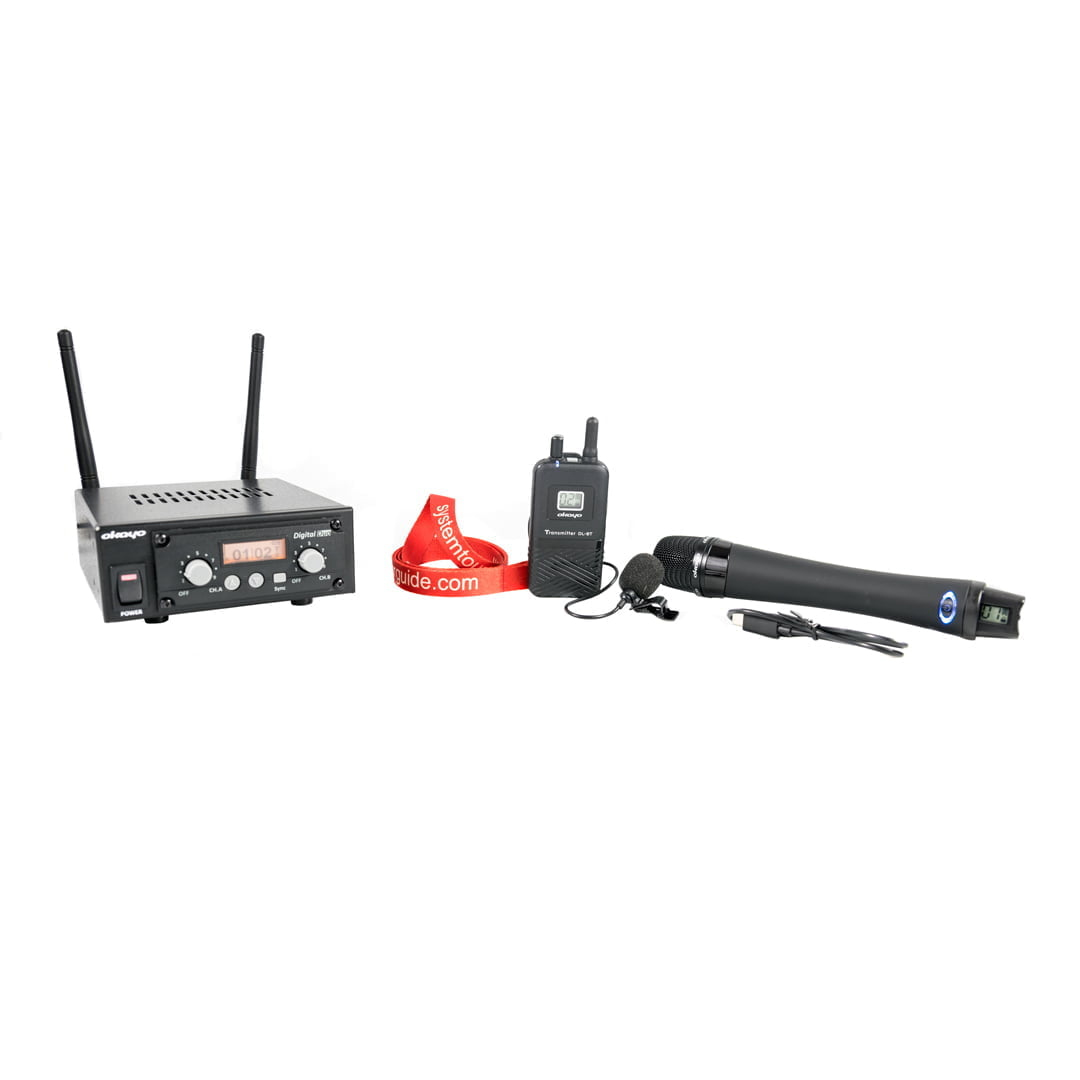 Okayo Wireless Audio Transmission Set: DL-8H Wireless Microphone + DL-8T Bodypack Transmitter + Okayo SRX-800 Multi-frequency Receiver