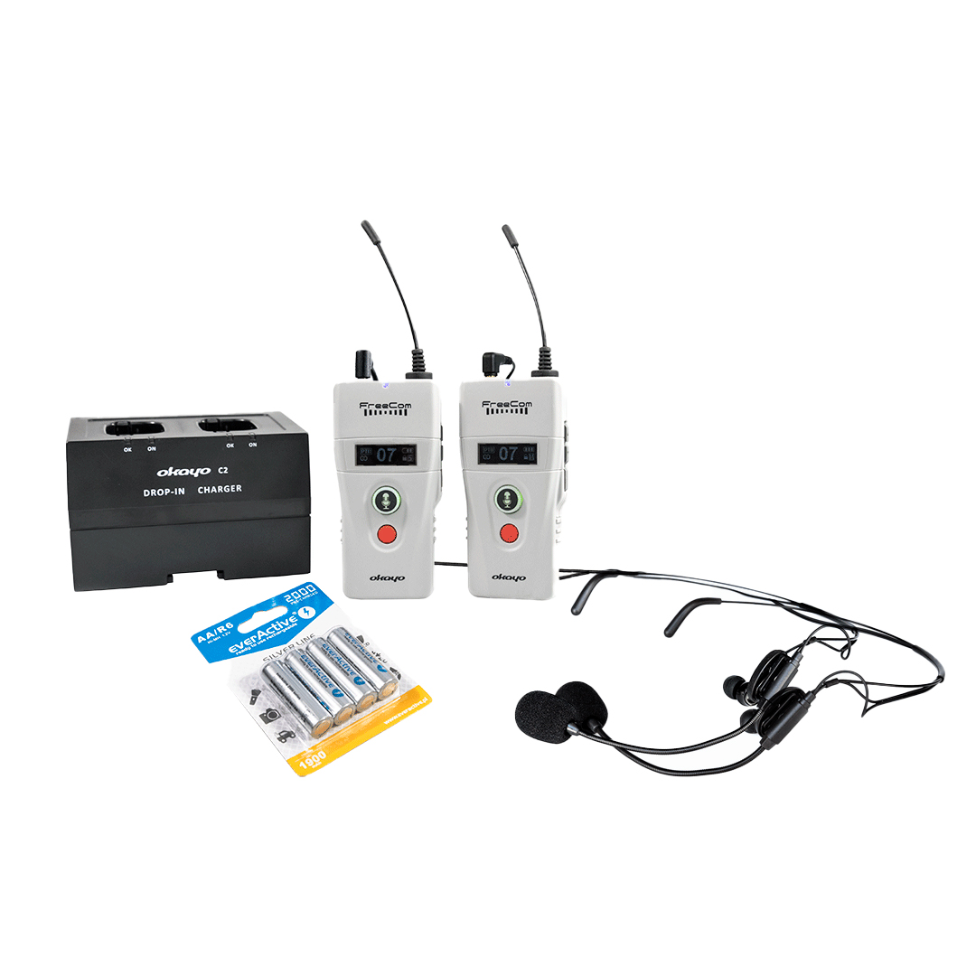 Set of 2 intercoms for communication for film and production crews - FreeCom-2AV - Image 7