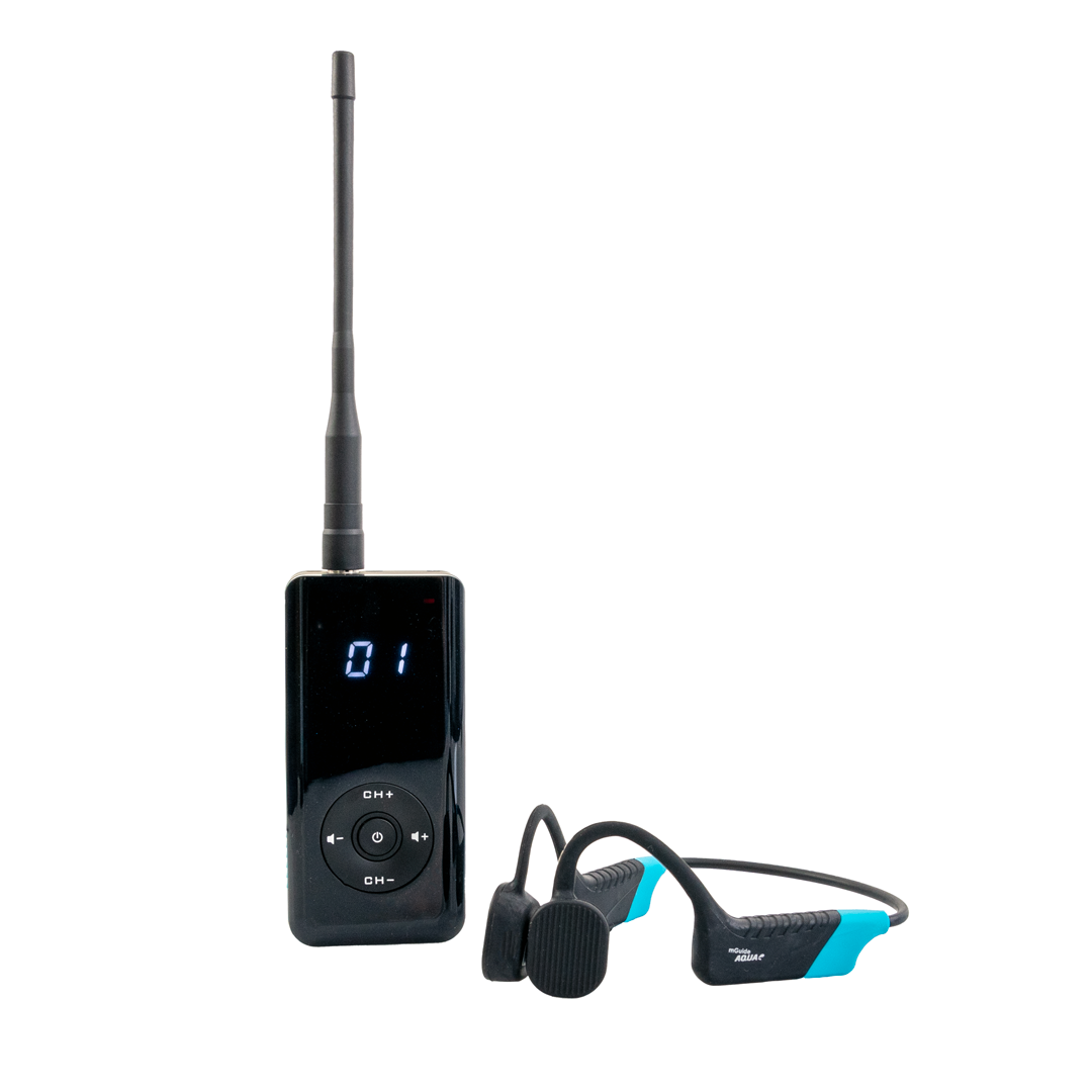 mGuide AQUA - système radio - émetteur entraîneur et récepteur élève pour sports nautiques